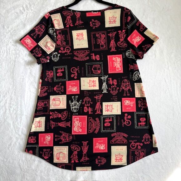 Lot of 2 LuLaRoe Disney Toy Story Irma Tunics Womens SZ M Blue & Black Long Tops - Picture 6 of 12